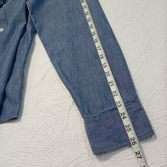 Untuckit Shirt Large Mens Gravner Regular Fit Long Sleeve Chambray  100% Cotton - Picture 8 of 10